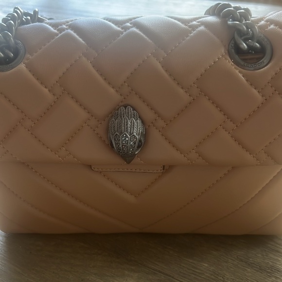 NEW Kurt Geiger Kensington X Quilted Leather Shoulder Bag tan - Picture 8 of 15